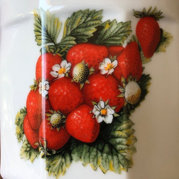 Vintage Porcelain Jam Jar NEM Tours (France) Decore-Main White Strawberries - Picture 2 of 11